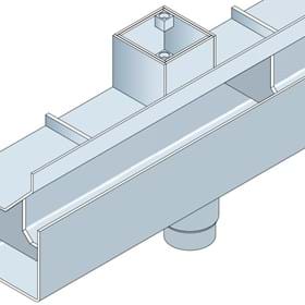 Drawing of a stainless steel hidden channel for threshold drainage